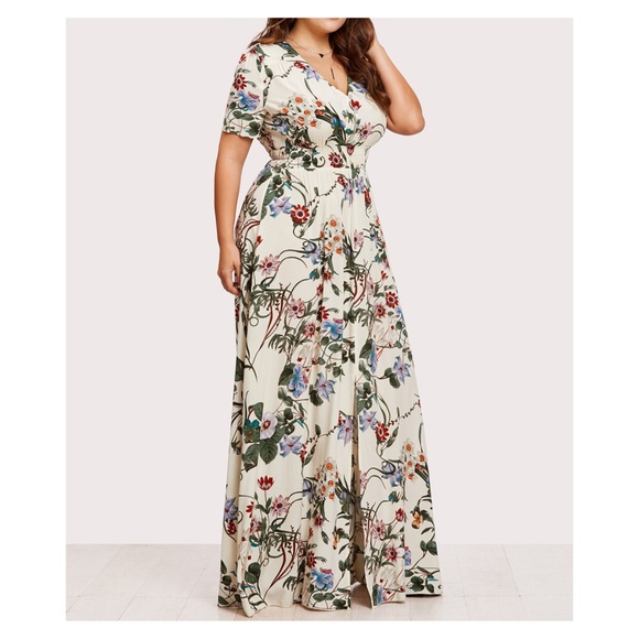 Yellow Floral Button Down Maxi Dress - Picture 3 of 4